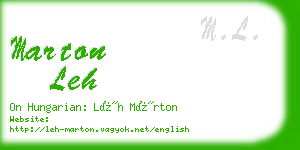 marton leh business card